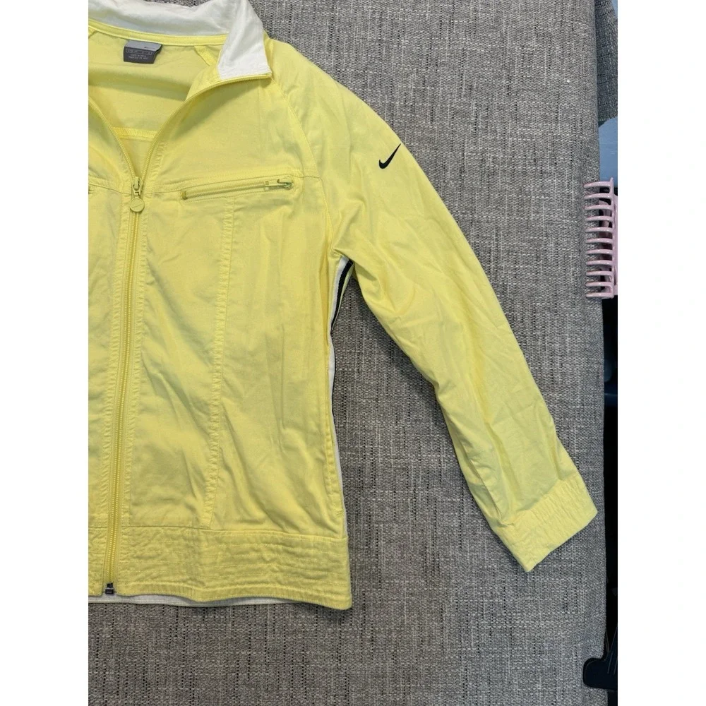 NIKE Size Small Jacket‎ Running Dry-Fit Wind Breaker Play Up Yellow White Black